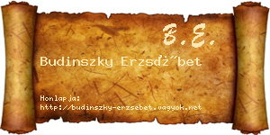 Budinszky Erzsébet névjegykártya